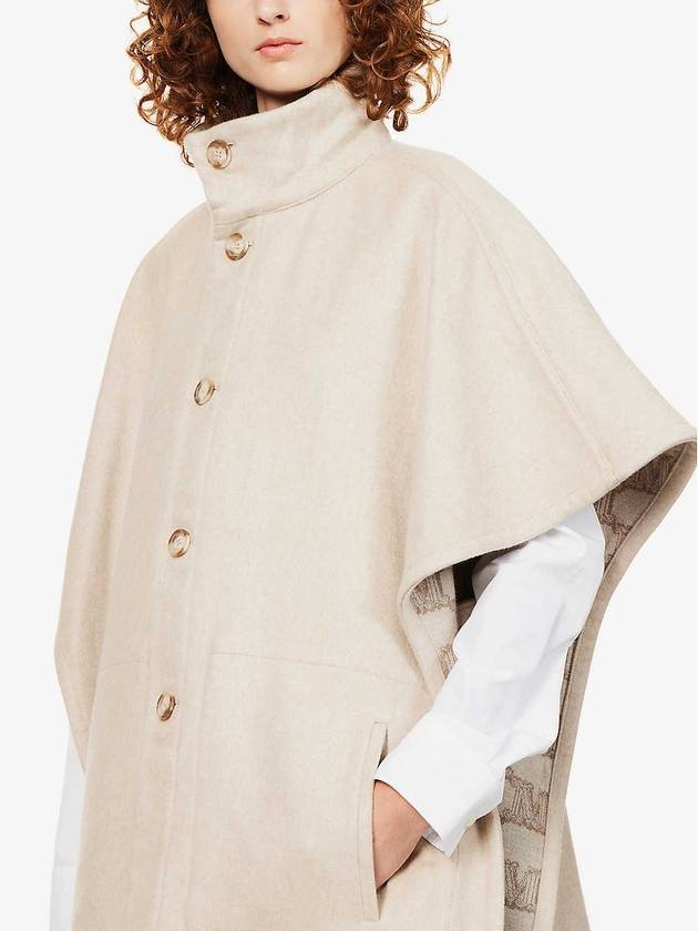 Zenica Reversible Wool Cape Coat Beige - MAX MARA - BALAAN 8