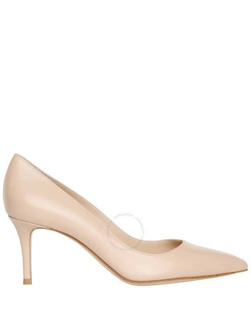 Gianvito Rossi 70MM Vitello Middle Heel Leather Pump Brand Size 38 US Size 8 - GIANVITO ROSSI - BALAAN 1