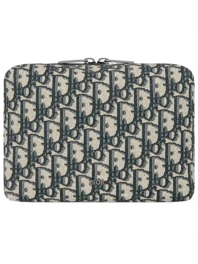 Oblique Jacquard Travel Clutch Bag Black Beige - DIOR - BALAAN 2