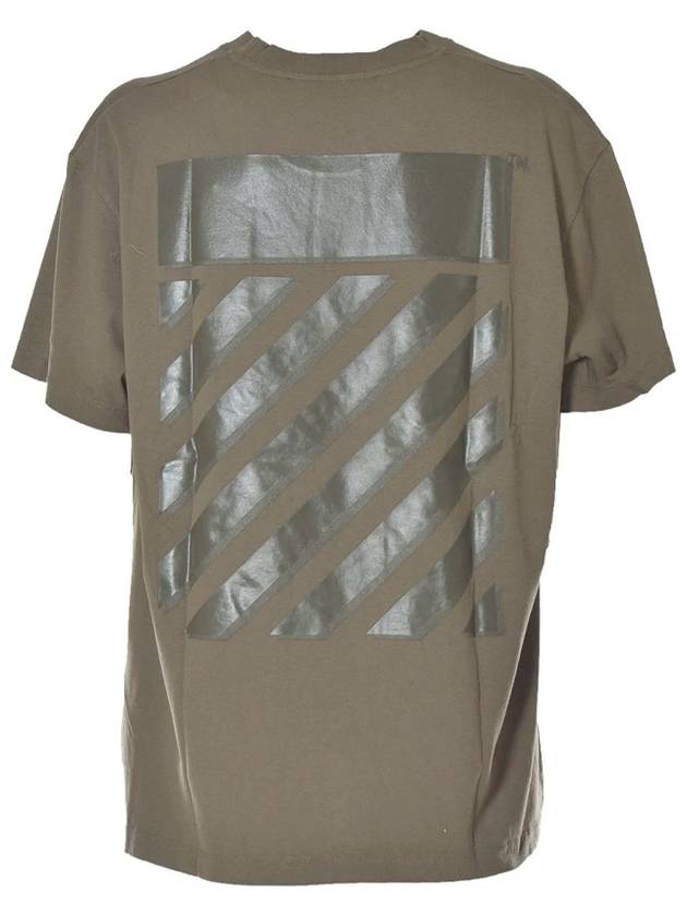 Diag Tab Print Short Sleeve T-Shirt Khaki - OFF WHITE - BALAAN.