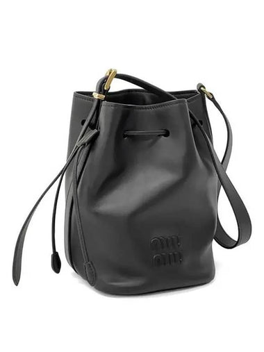 5BE090 2CRM logo leather bucket bag - MIU MIU - BALAAN 1