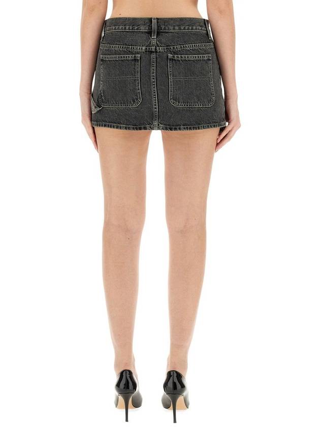 Carpenter Denim Mini Shorts Charcoal - HELMUT LANG - BALAAN 4