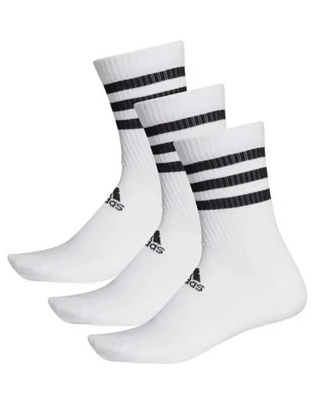 Three Stripe Cushion Crew Socks 3 Pack White - ADIDAS - BALAAN 2