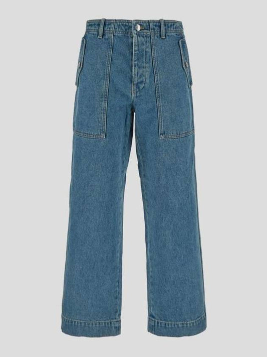 Workwear Straight Jeans Blue - MAISON KITSUNE - BALAAN 1