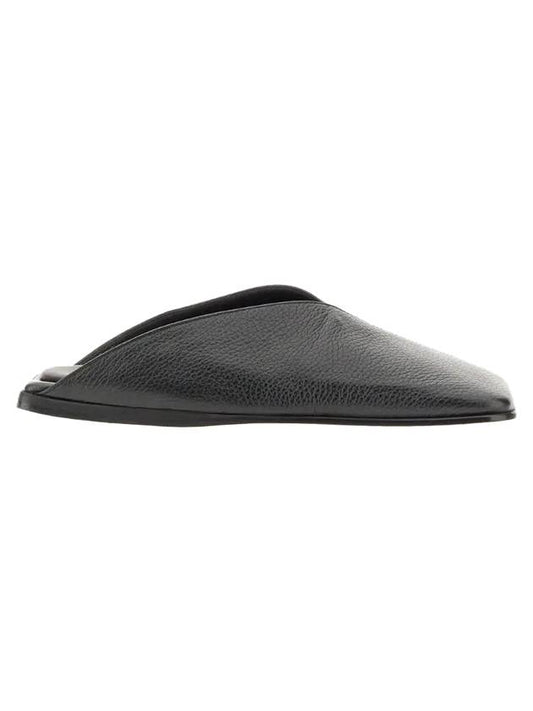 Square Toe Leather Flat Mule Black - MAISON MARGIELA - BALAAN 1