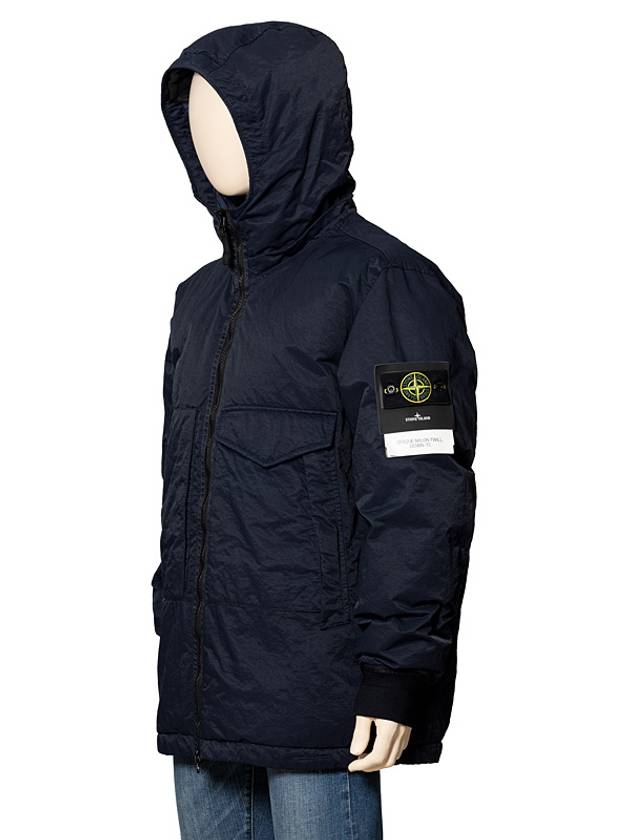 Opaque Nylon Twill Down Padded Navy - STONE ISLAND - BALAAN 3