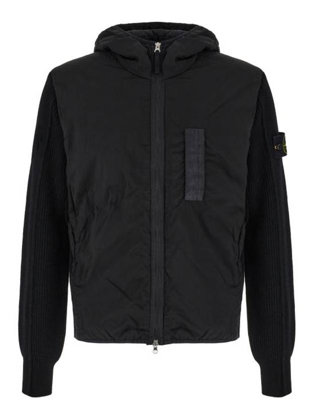 PrimaLoft-TC Knit Nylon Zip Up Hoodie Black - STONE ISLAND - BALAAN 2