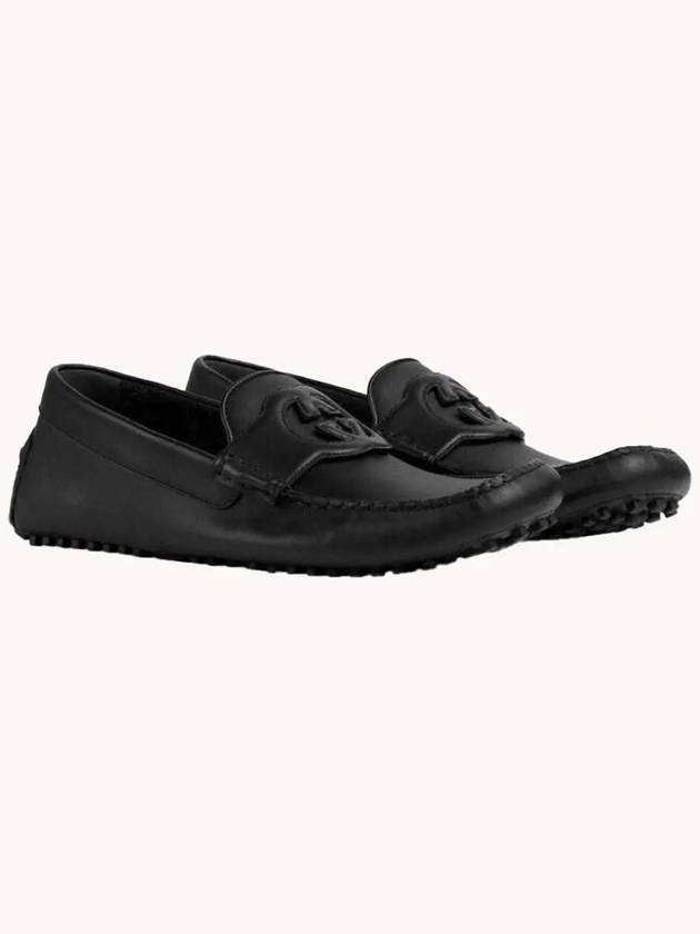 Interlocking G Cut Out Leather Driving Shoes Black - GUCCI - BALAAN 3