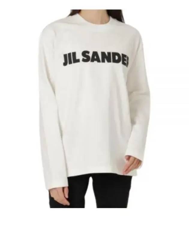 Logo Print Long Sleeve T Shirt White - JIL SANDER - BALAAN 2