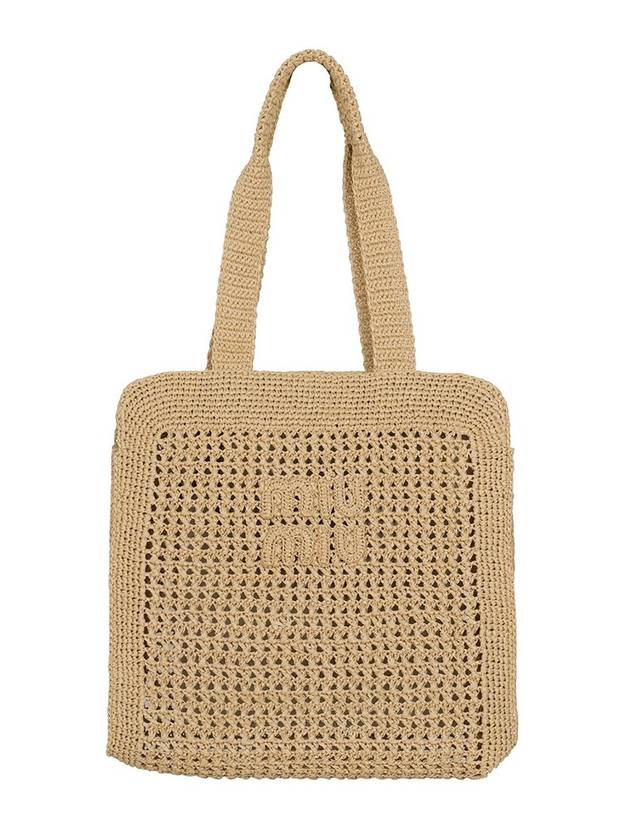 Woven Fabric Tote Bag Natural - MIU MIU - BALAAN 1