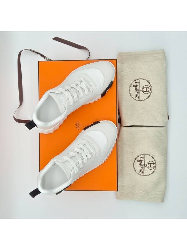 Bouncing Leather Low Top Sneakers Blanc - HERMES - BALAAN 9