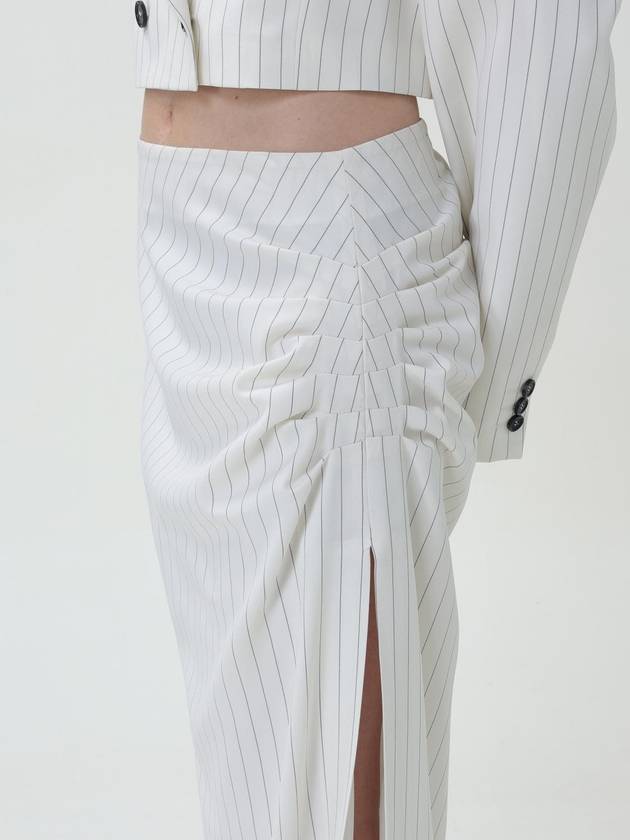 pinstripe pattern draped pencil skirt - MSGM - BALAAN 5