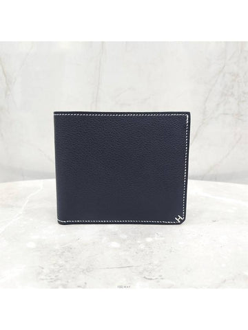 Lux You New Product H Cellier Compact Half Wallet B Engraving Evercolor Blue Nuit - HERMES - BALAAN 1