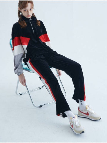 Tempo Velvet Track Pants Black - FANGOH - BALAAN 1