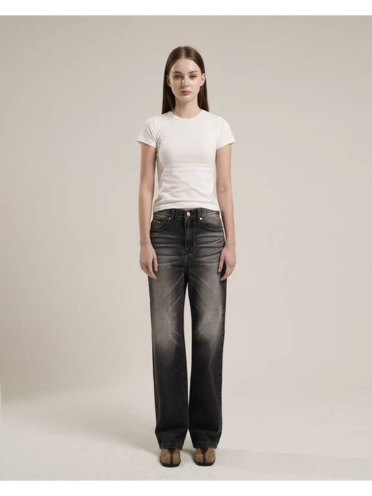 washed black denim jeans - TUDE - BALAAN 2