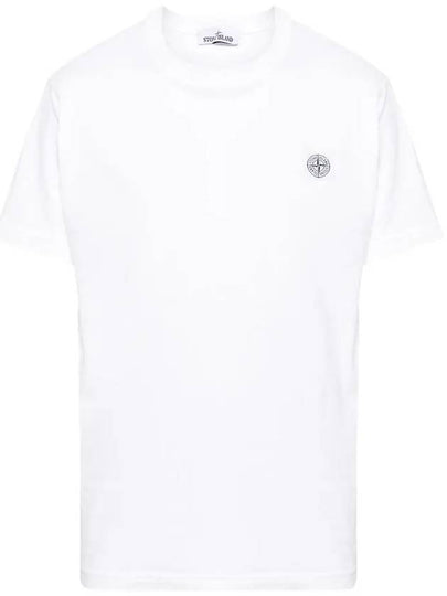 Organic Cotton Short Sleeve T-Shirt White - STONE ISLAND - BALAAN 2