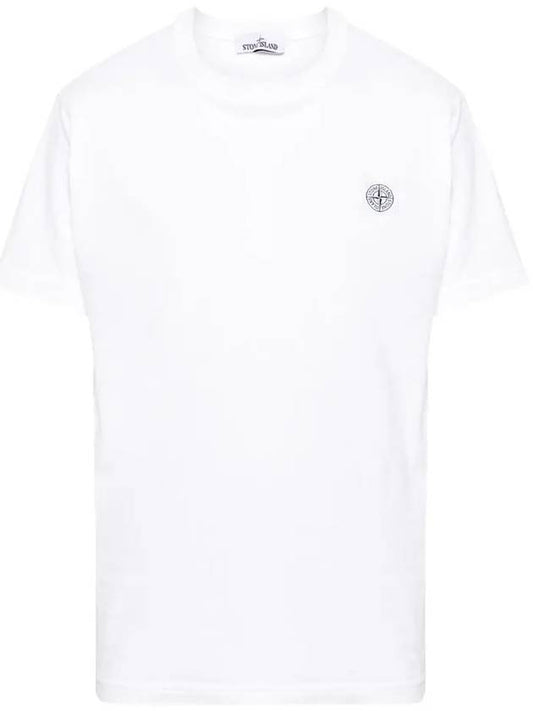 Organic Cotton Short Sleeve T-Shirt White - STONE ISLAND - BALAAN 2