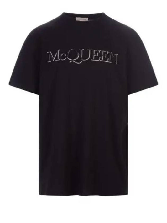 Girocolo Logo Short Sleeve T-Shirt Black - ALEXANDER MCQUEEN - BALAAN 2