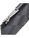 Weaving Pattern Zipper Card Wallet Black - BOTTEGA VENETA - BALAAN 8