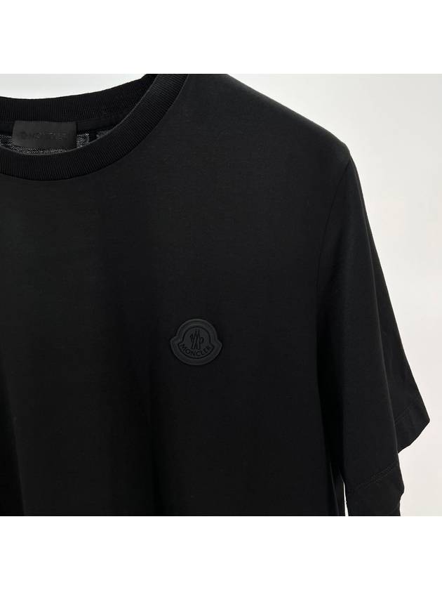 Black Waffen Short Sleeve T Shirt L Size - MONCLER - BALAAN 5