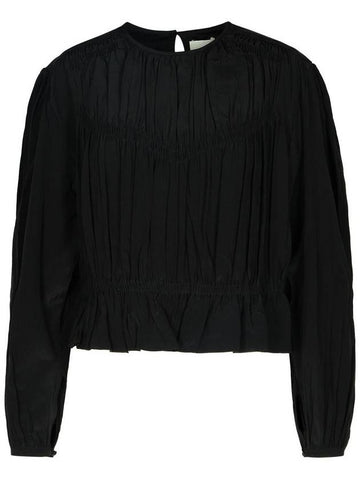 Isabel Marant 'Gelina' Black Silk Blend Blouse - ISABEL MARANT - BALAAN 1