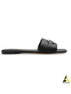 Gancini Ornament Flat Slide Black - SALVATORE FERRAGAMO - BALAAN 2