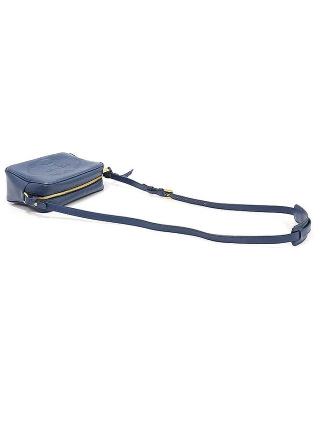 1BH089 Blue GLACE CALF gold square camera cross bag - PRADA - BALAAN 4