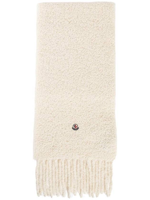 Alpaca Blend Muffler White - MONCLER - BALAAN 1