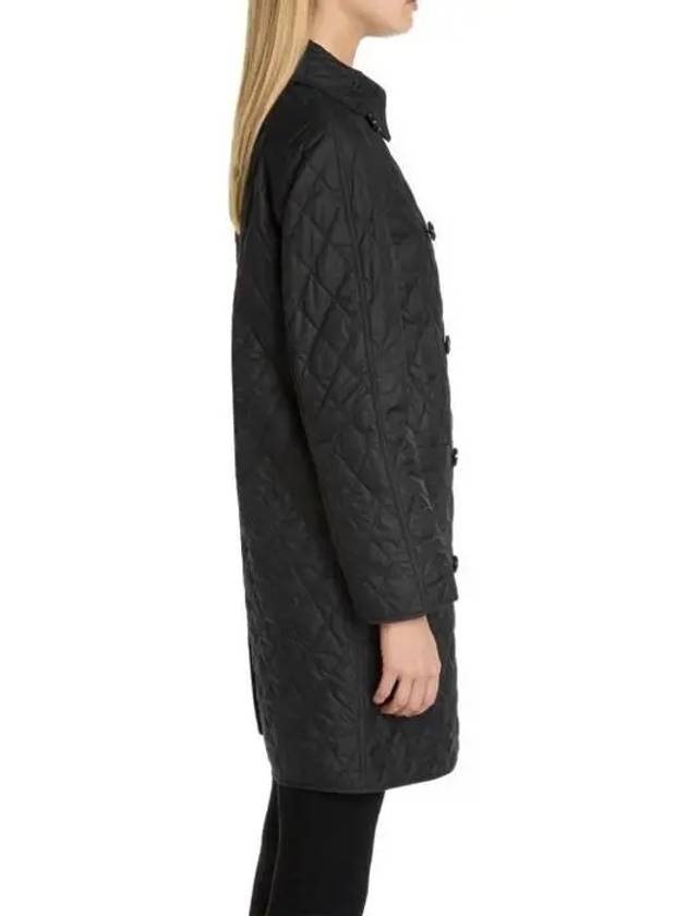 Tything Diamond Quilted Long Double Coat Black - BURBERRY - BALAAN 6