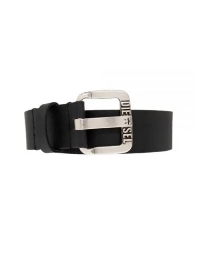 B Star Logo Buckle Leather Belt Black - DIESEL - BALAAN 2