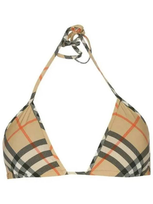 Check Pattern Bikini Top Beige - BURBERRY - BALAAN 2