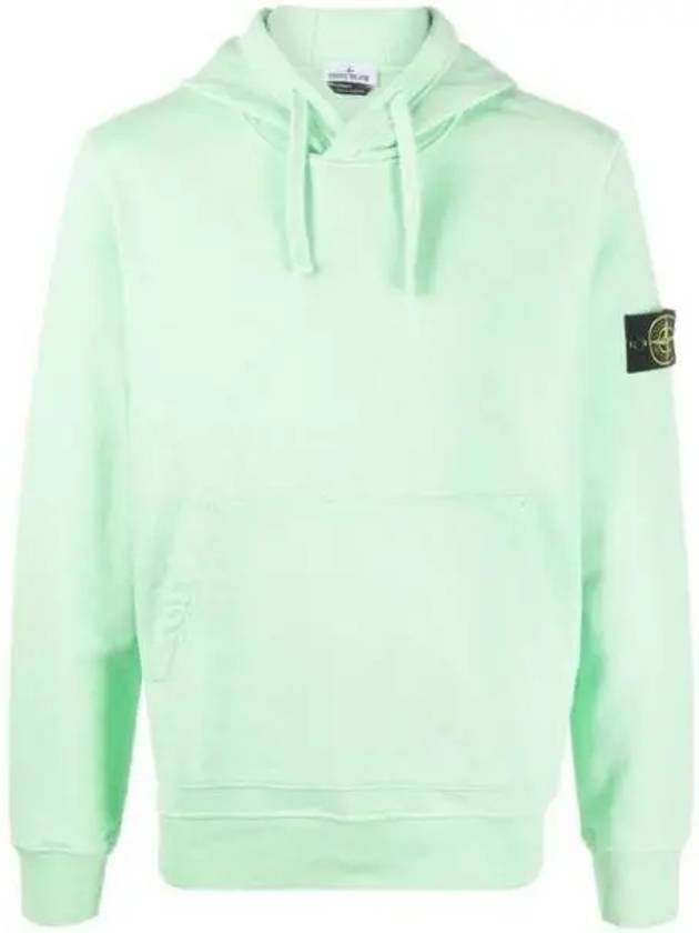 Signature Logo Patch Hoodie Light Green - STONE ISLAND - BALAAN 2