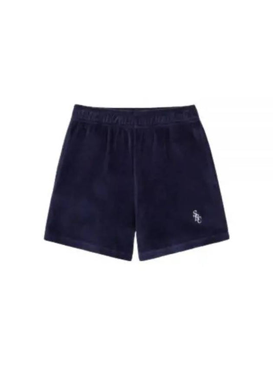 SRC Velor Short NavyWhite SHAW231NA Shorts - SPORTY & RICH - BALAAN 1