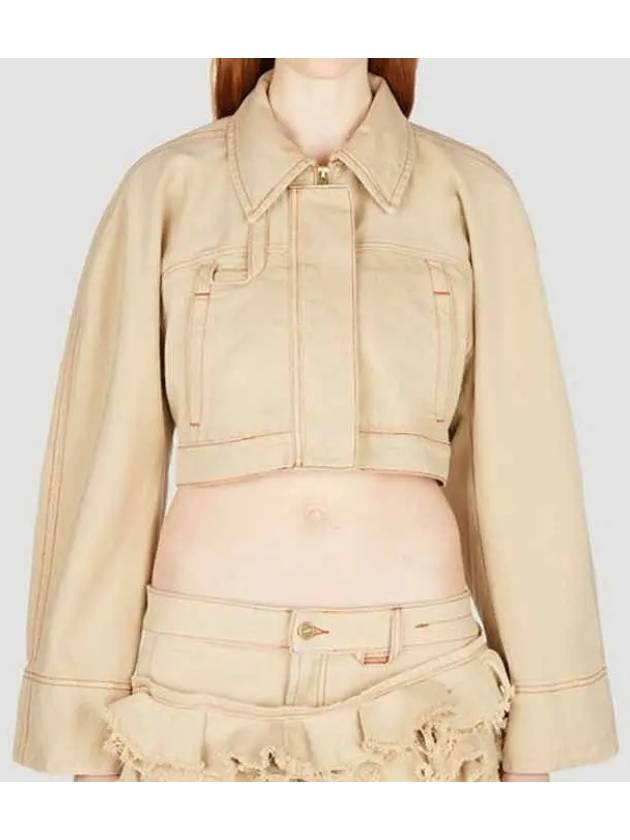 La Veste De Nimes Cropped Denim Jacket Beige - JACQUEMUS - BALAAN 2