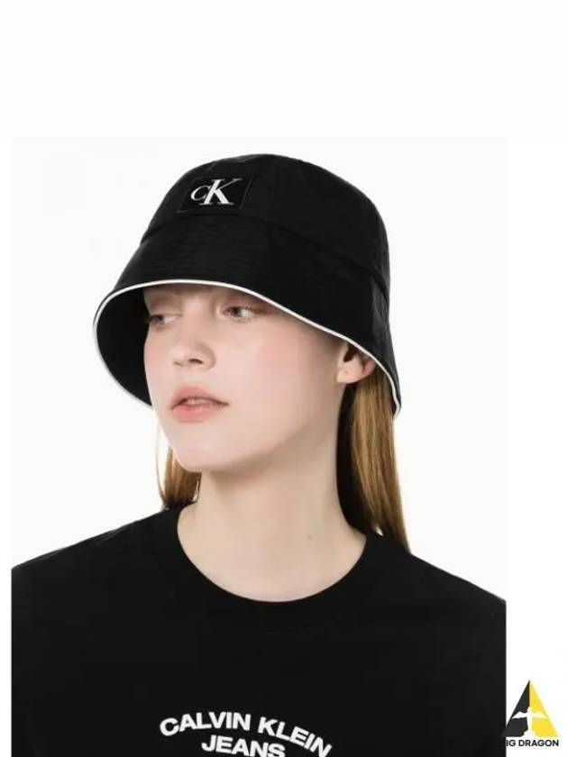 JEANS Black CKJ City Nylon Monogram Bucket Hat DX0216 001 - CALVIN KLEIN - BALAAN 1