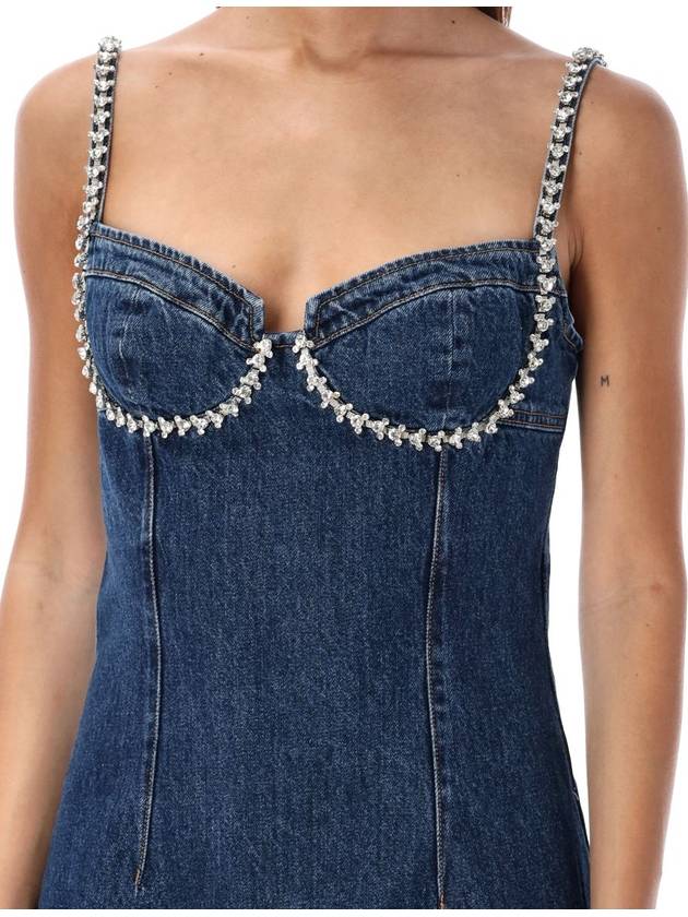 Self-Portrait Denim Mini Dress Crystal - SELF PORTRAIT - BALAAN 3