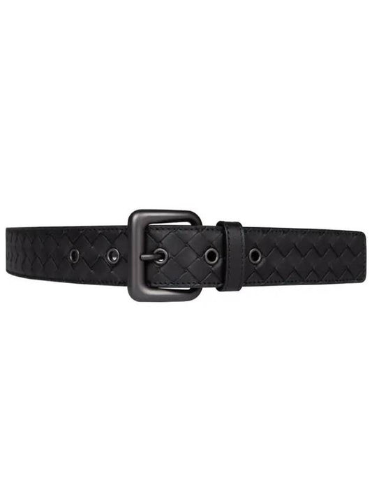 Intrecciato Leather Belt Black - BOTTEGA VENETA - BALAAN 2