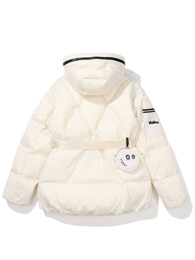 Jacquard middle down jacket CREAM WOMAN - MALBON GOLF - BALAAN 2