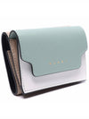 Saffiano Color Block Tri-Fold Half Wallet Blue - MARNI - BALAAN 4