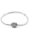 Moments Sparkling Heart Clasp Snake Chain Bracelet Sterling Silver - PANDORA - BALAAN 4