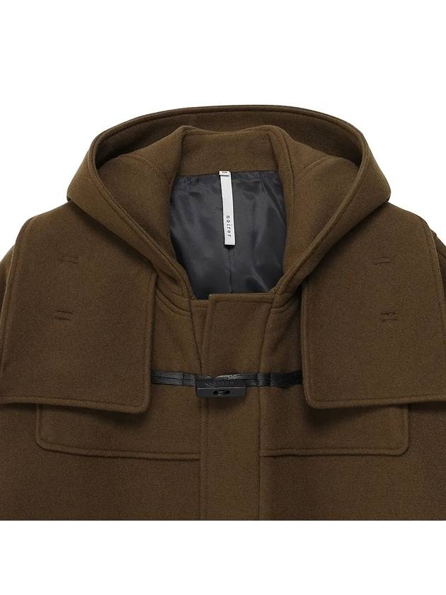 Overfit Hooded Duffel Half Coat Brown - NOIRER - BALAAN 6