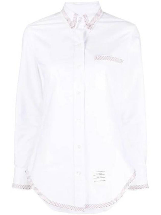 Oxford Lavoration Trim Classic Shirt White - THOM BROWNE - BALAAN 1