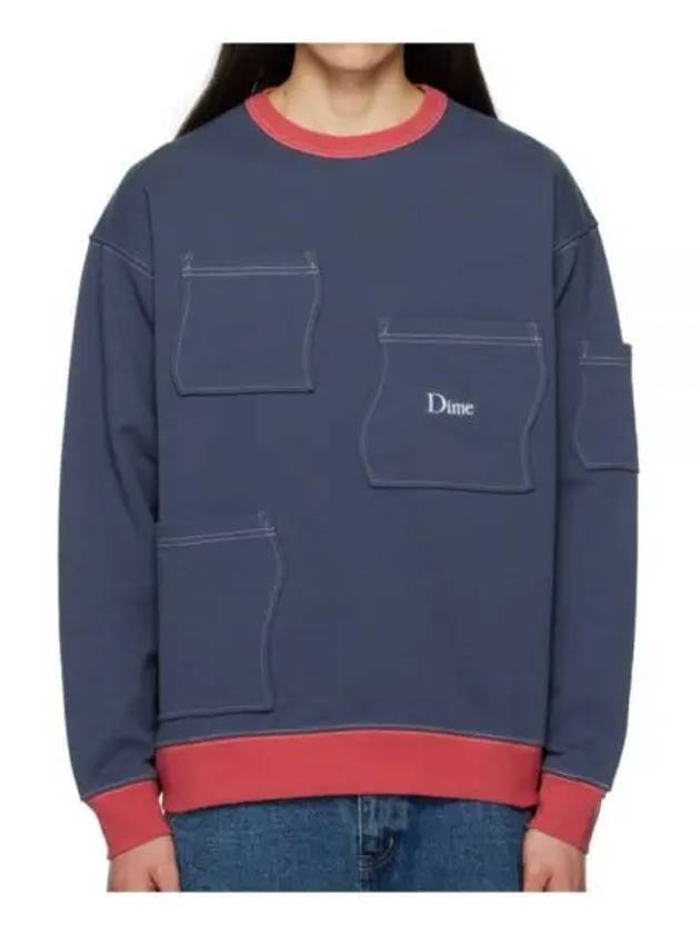 French Terry Pocket Crewneck SP237 MAR French Terry Pocket Crewneck Sweatshirt - DIME - BALAAN 1