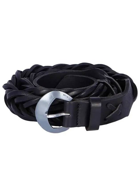 Weaving Vintage Leather Belt Black - GOLDEN GOOSE - BALAAN 2