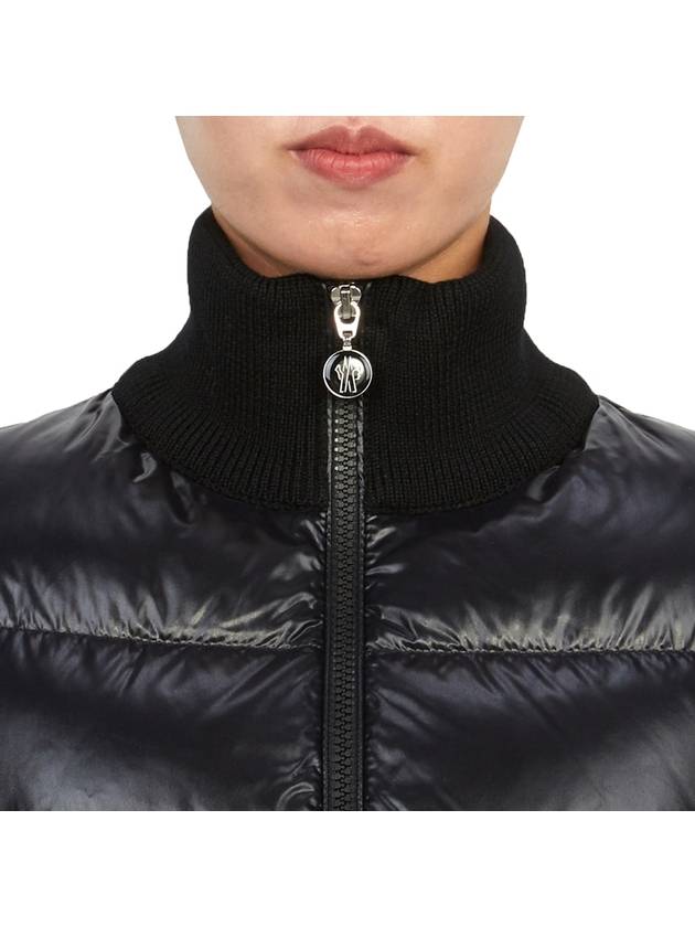 Padded Wool Cardigan Black - MONCLER - BALAAN 7