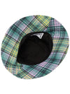 Tech Logo Patch Plaid Bucket Hat Green - GANNI - BALAAN 6