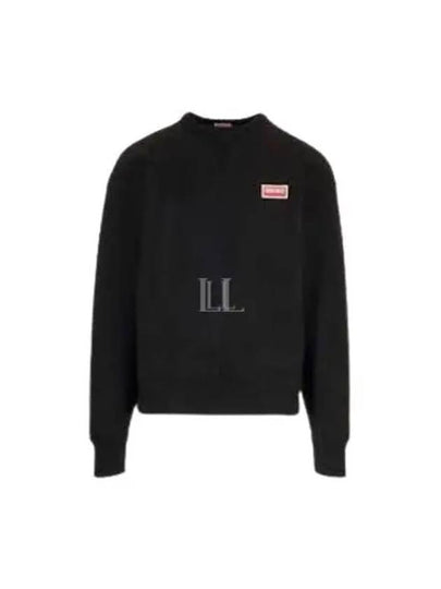 Paris Logo Crew Neck Cotton Sweatshirt Black - KENZO - BALAAN 2