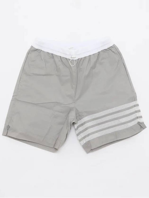 4 Bar Stripe Track Shorts Grey - THOM BROWNE - BALAAN 3