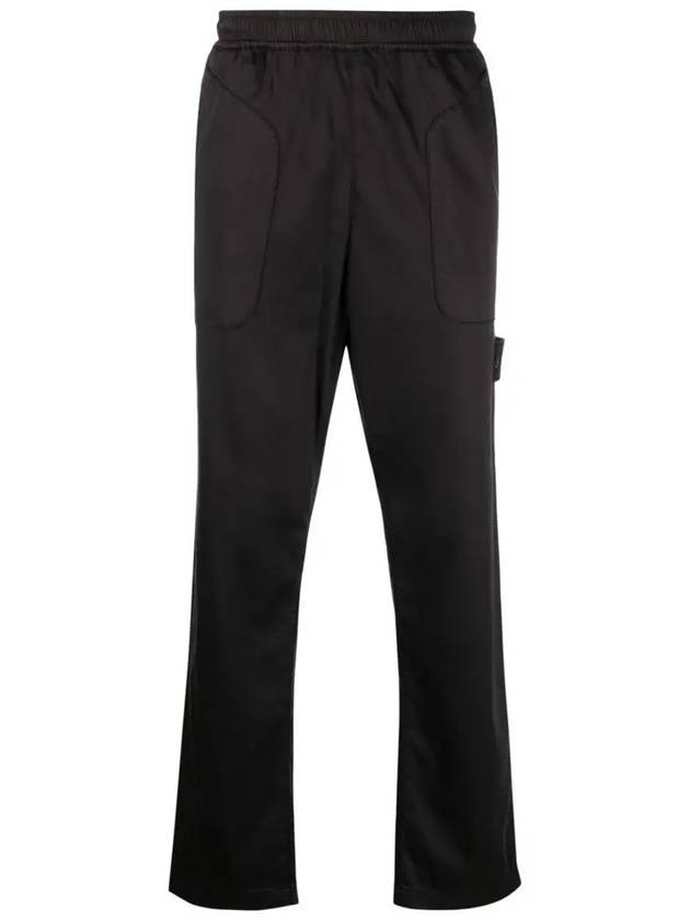 Ghost Piece Stretch Cotton Lyocell Satin Cargo Pants Black - STONE ISLAND - BALAAN 2