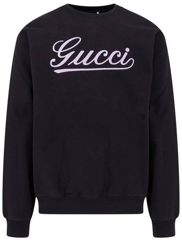 Cotton Jersey Sweater Black - GUCCI - BALAAN 1